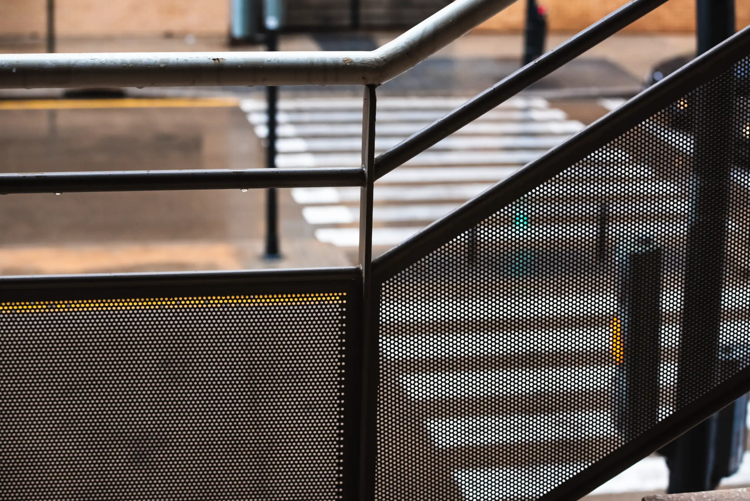 Detail van een leuning en trap, geschikt voor constructiewerk en stalen trappen